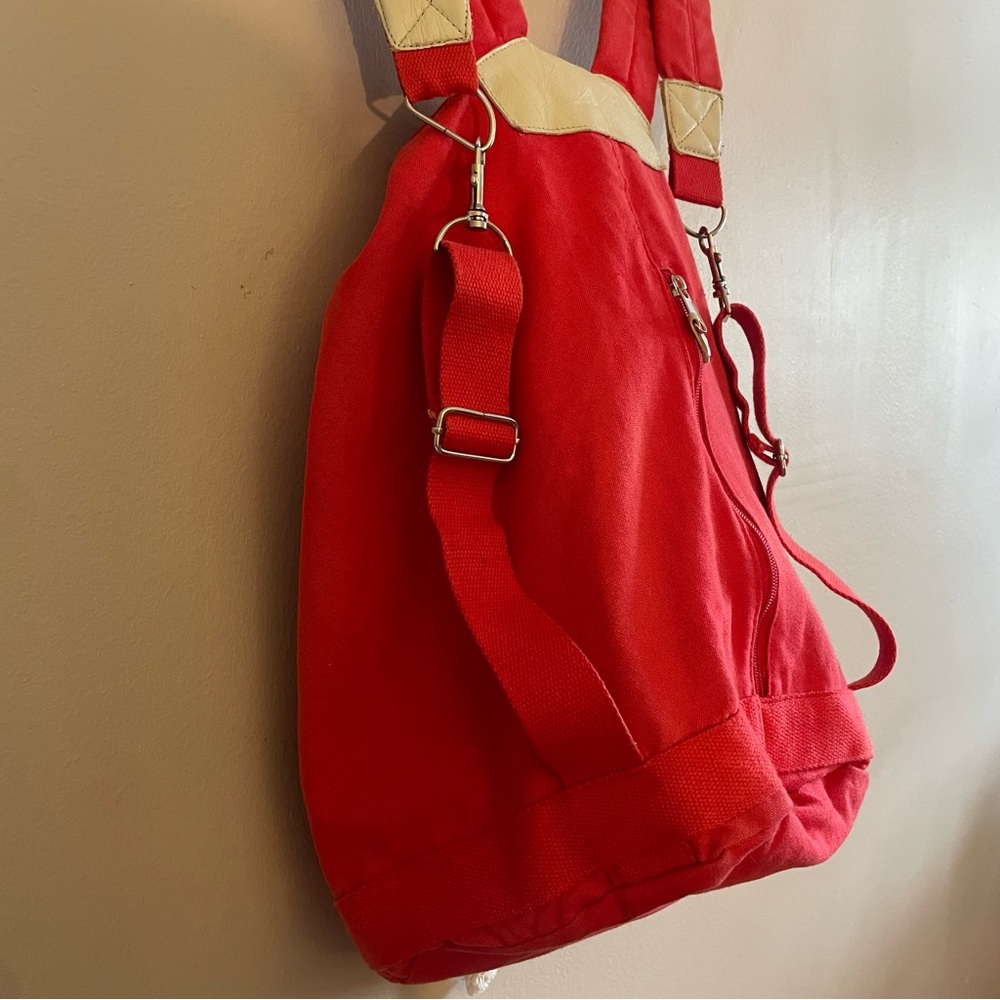 Buffalo David Bitton “Blue Jean Story” Red Canvas Backpack – Y2K Vintage EUC - Picture 12 of 16